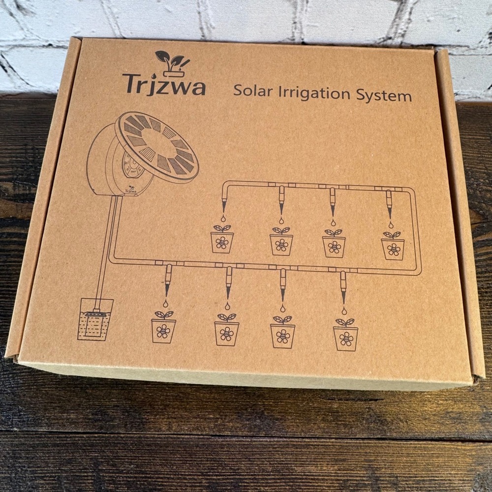 Trjzwa Solar Irrigation System Garden Black Automatic Drip Watering Kit